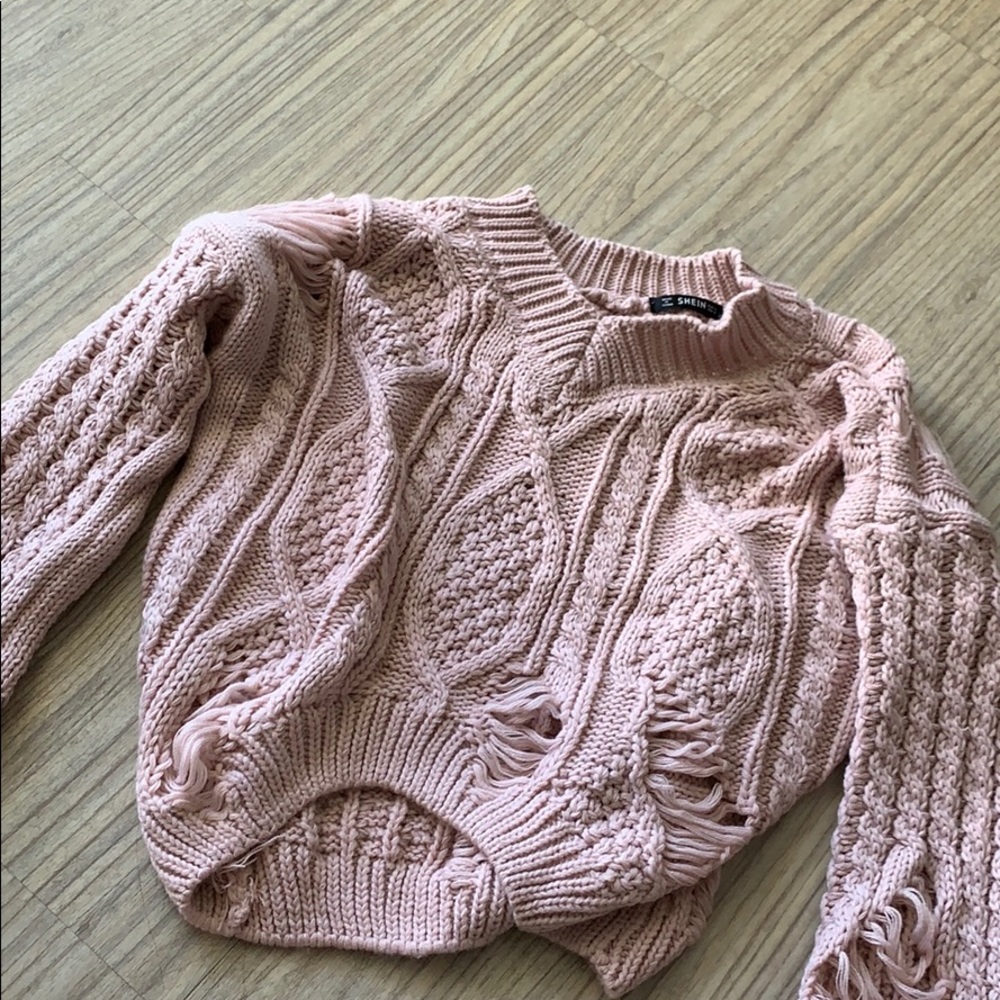 Cutest pink sweater. So soft